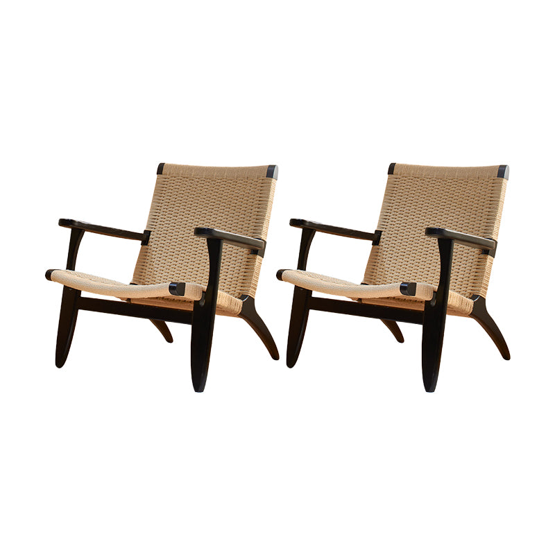 Contemporary Solid Wood Arm Chair Home Cane Back Dining Chair