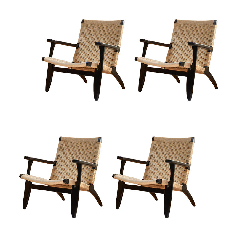 Contemporary Solid Wood Arm Chair Home Cane Back Dining Chair