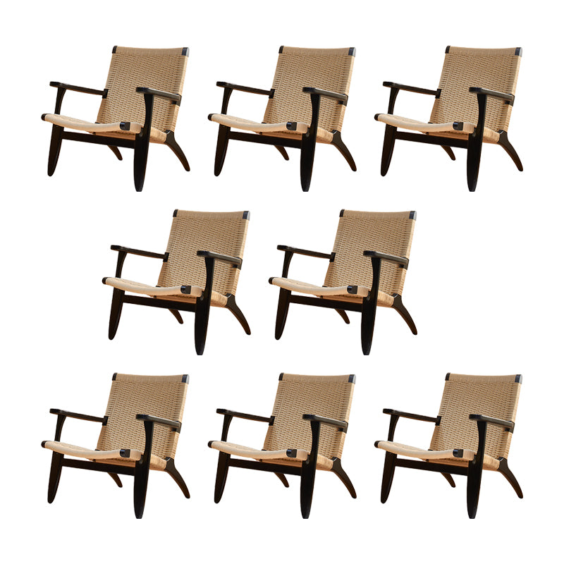 Contemporary Solid Wood Arm Chair Home Cane Back Dining Chair