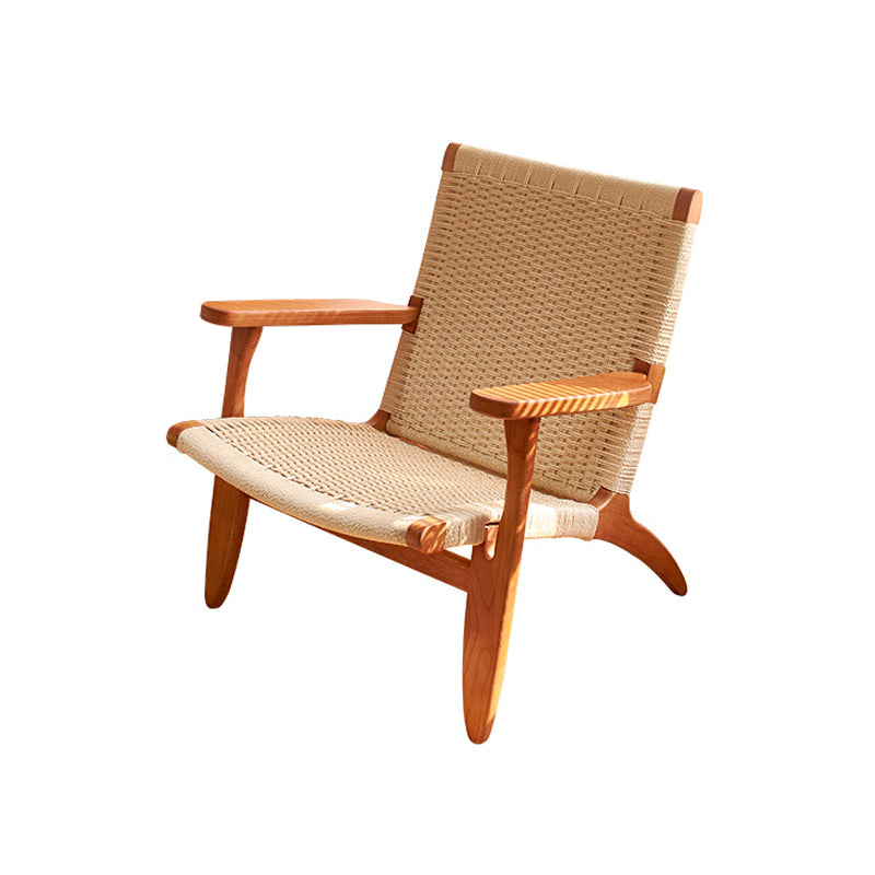Contemporary Solid Wood Arm Chair Home Cane Back Dining Chair