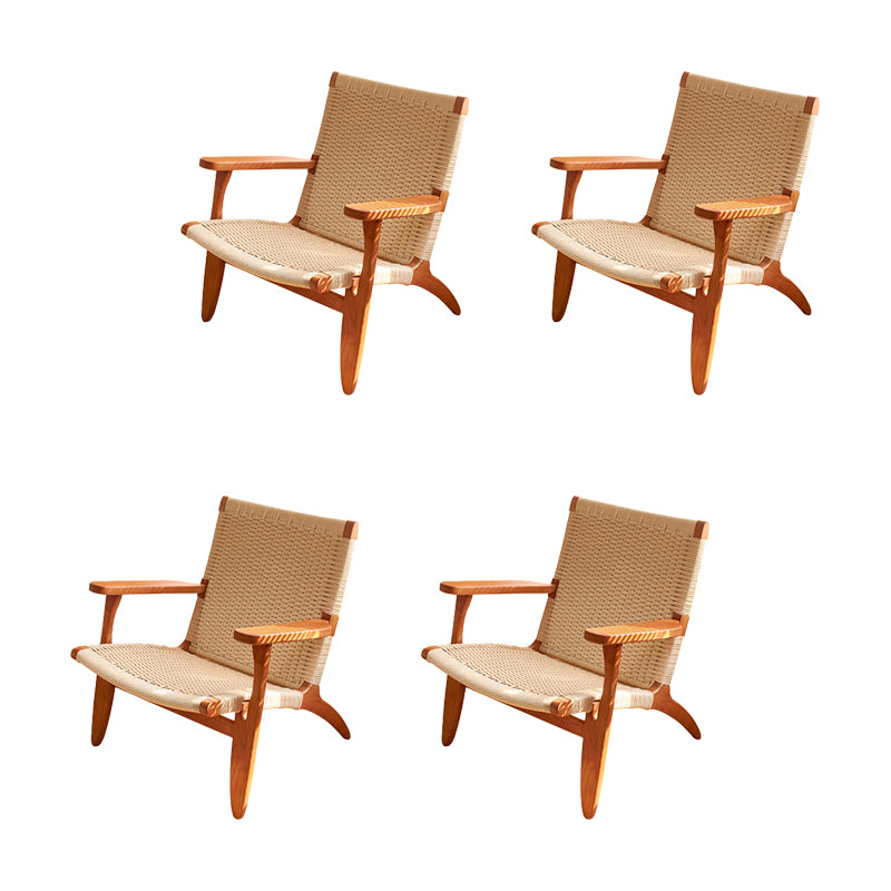 Contemporary Solid Wood Arm Chair Home Cane Back Dining Chair