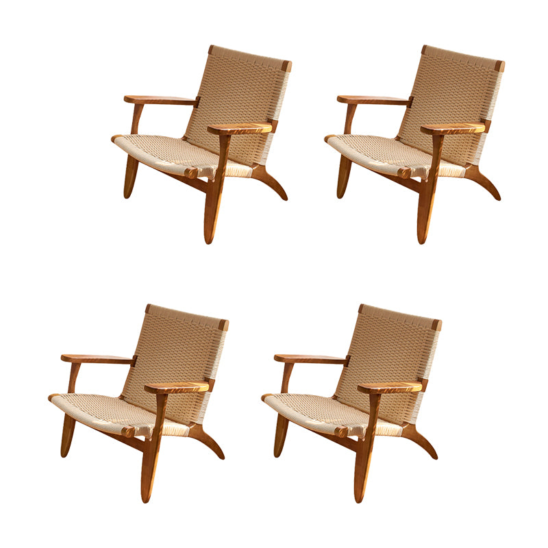 Contemporary Solid Wood Arm Chair Home Cane Back Dining Chair