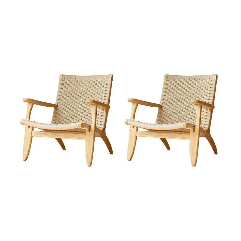 Contemporary Solid Wood Arm Chair Home Cane Back Dining Chair