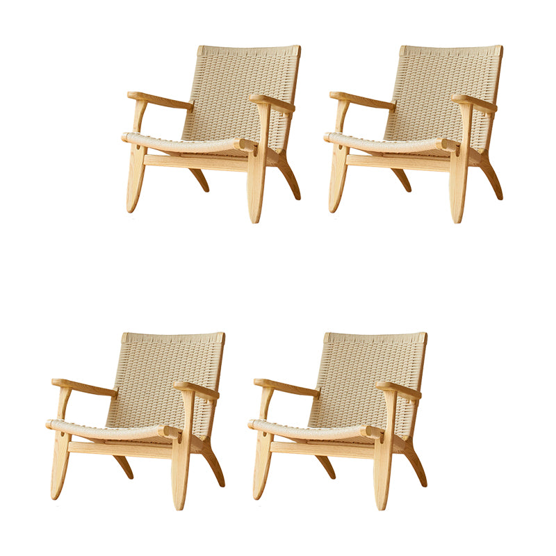 Contemporary Solid Wood Arm Chair Home Cane Back Dining Chair