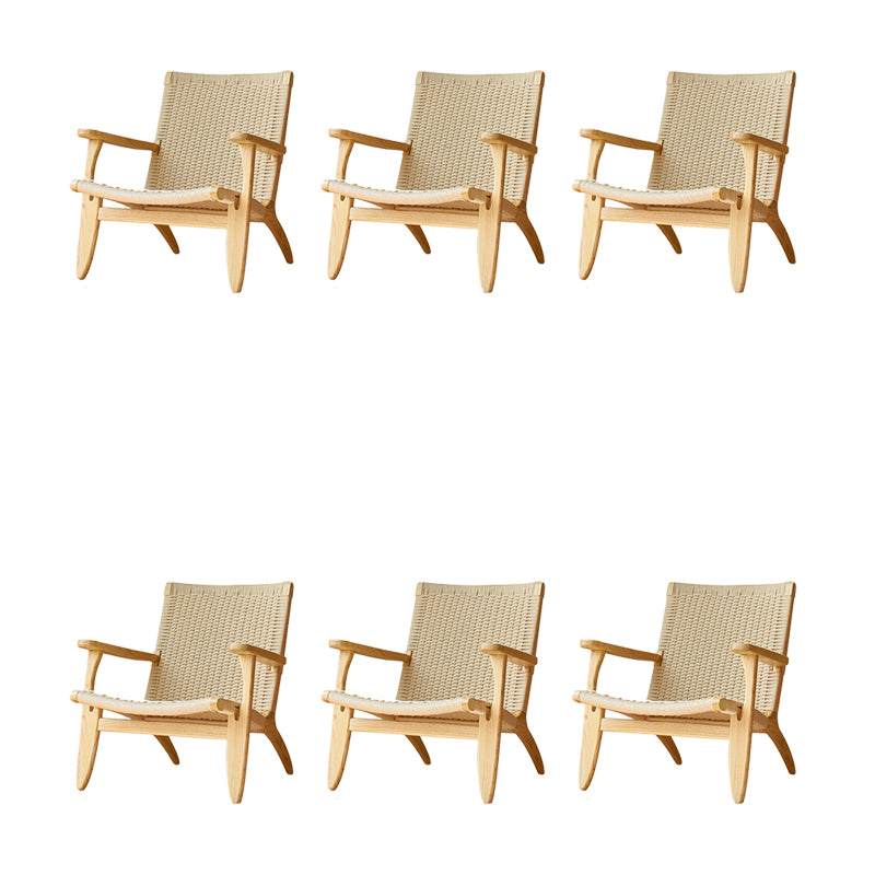Contemporary Solid Wood Arm Chair Home Cane Back Dining Chair