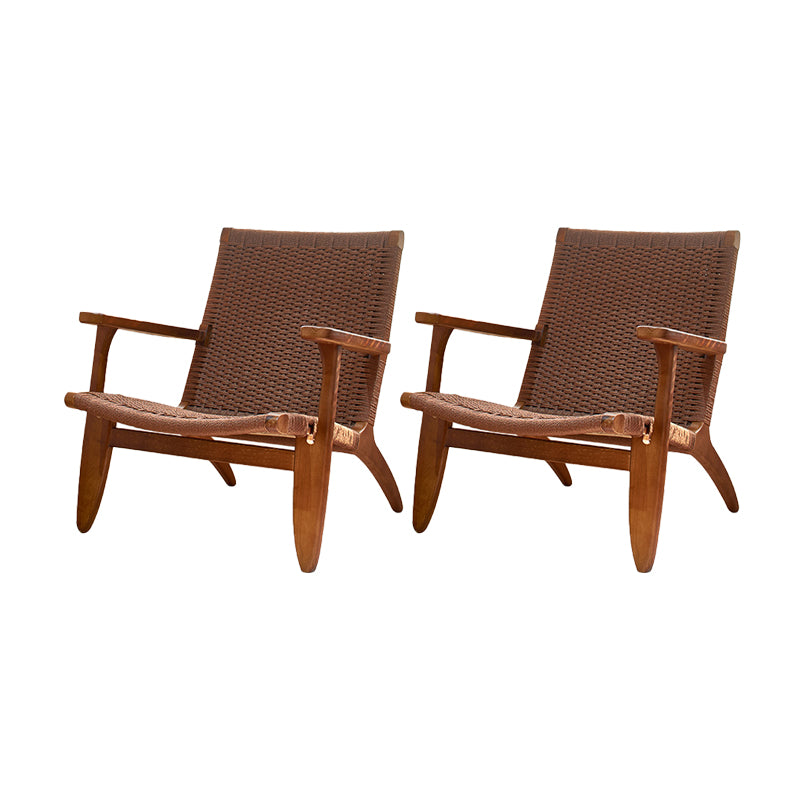 Contemporary Solid Wood Arm Chair Home Cane Back Dining Chair