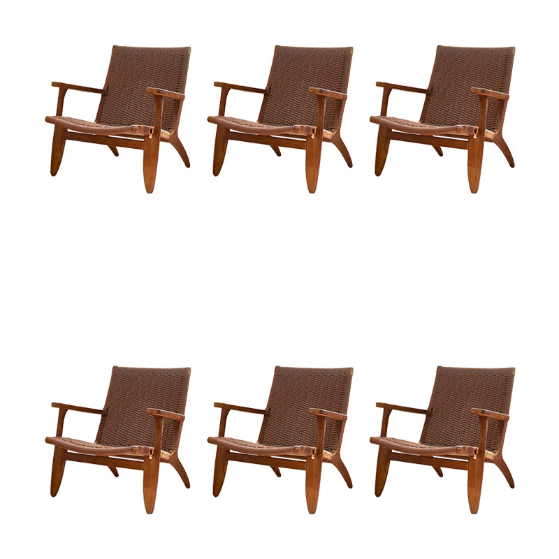 Contemporary Solid Wood Arm Chair Home Cane Back Dining Chair