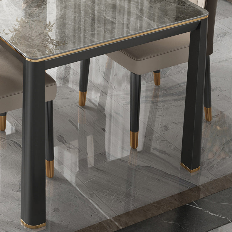 Oak Solid Wood Legs Dining Table Mid-Century Rectangle Dining Table