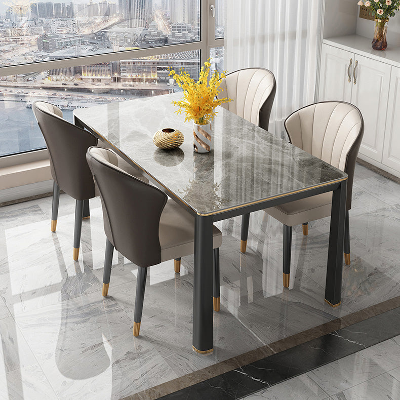 Oak Solid Wood Legs Dining Table Mid-Century Rectangle Dining Table