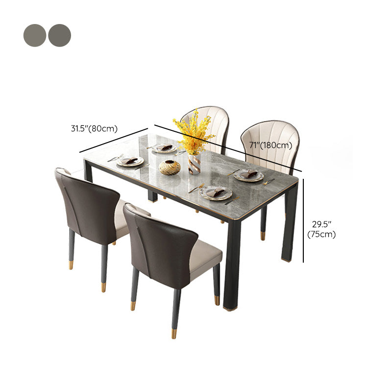 Oak Solid Wood Legs Dining Table Mid-Century Rectangle Dining Table