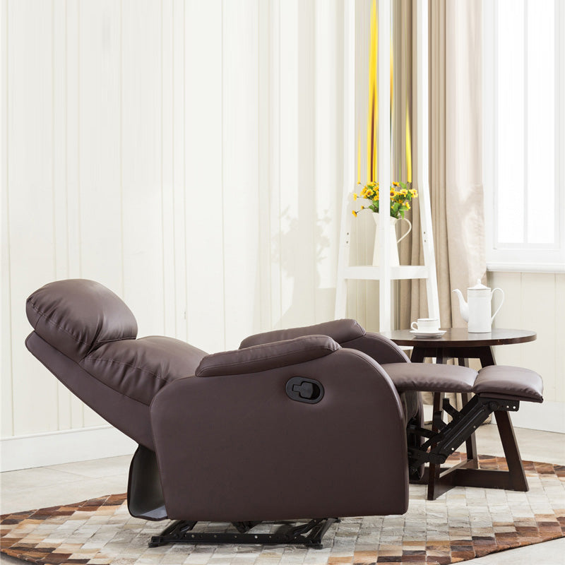 Faux Leather Manual Recliner 25.6" Wide Recliner with Adjustable Headrest