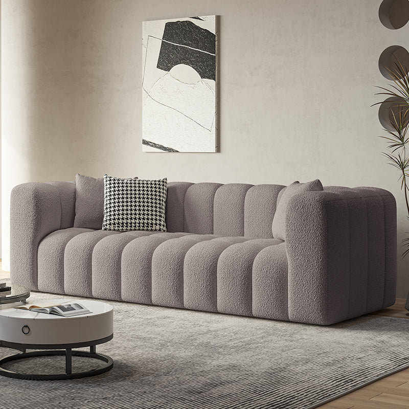 Square Arm Sofa Scratch Resistant Living Room Seating with Pillows