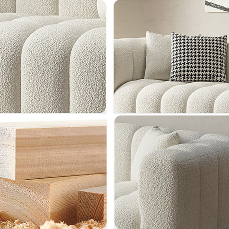 Square Arm Sofa Scratch Resistant Living Room Seating with Pillows