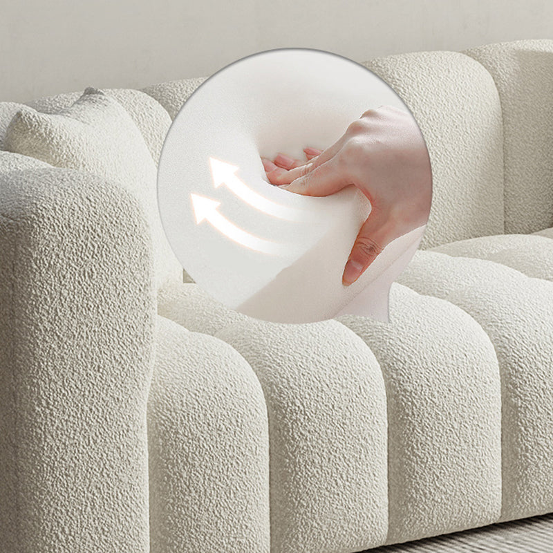 Square Arm Sofa Scratch Resistant Living Room Seating with Pillows