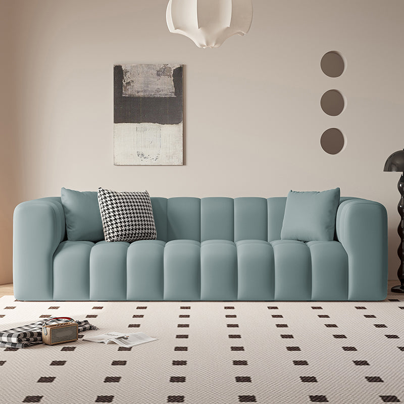 Square Arm Sofa Scratch Resistant Living Room Seating with Pillows