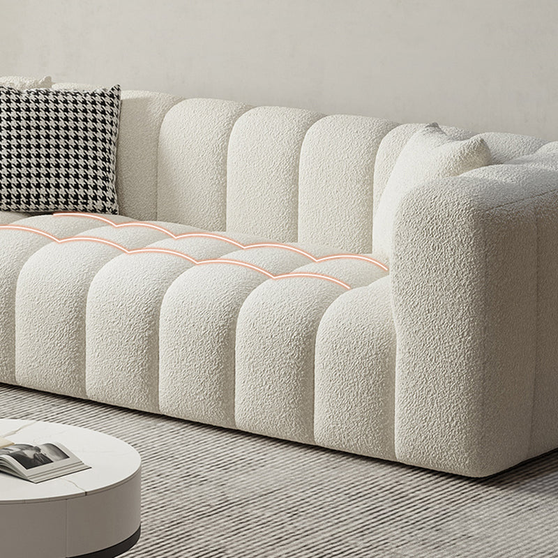 Square Arm Sofa Scratch Resistant Living Room Seating with Pillows