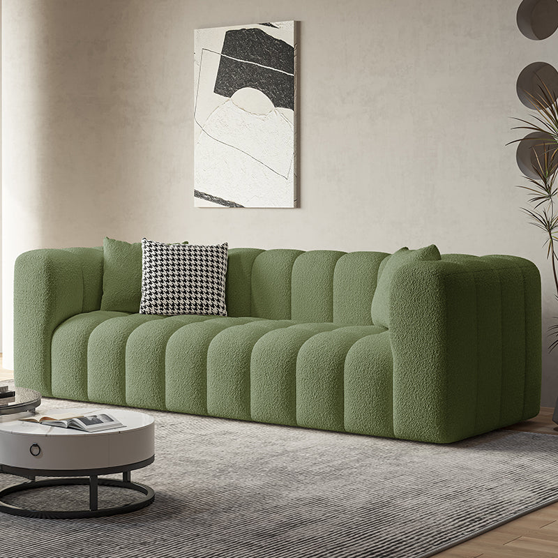 Square Arm Sofa Scratch Resistant Living Room Seating with Pillows
