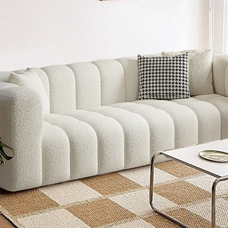 Square Arm Sofa Scratch Resistant Living Room Seating with Pillows