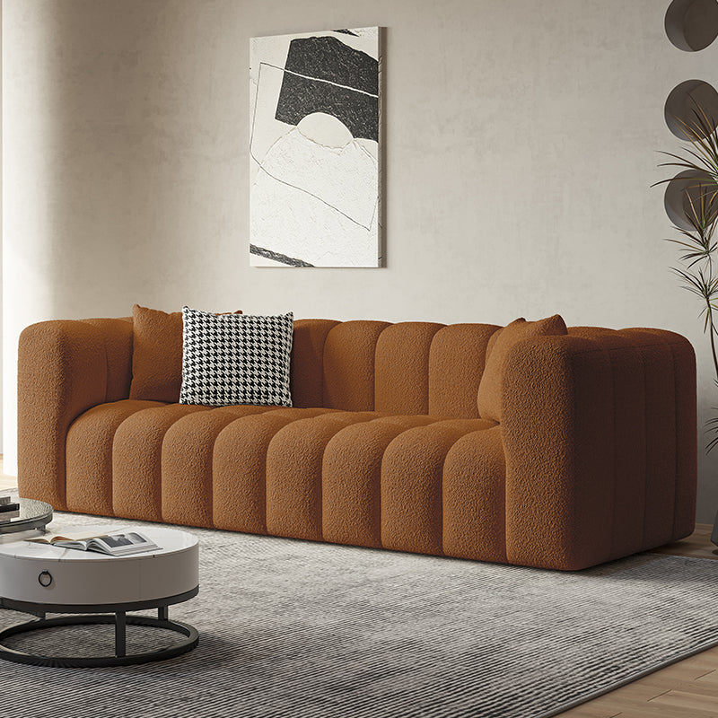 Square Arm Sofa Scratch Resistant Living Room Seating with Pillows