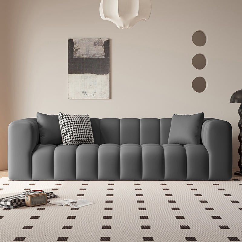 Square Arm Sofa Scratch Resistant Living Room Seating with Pillows