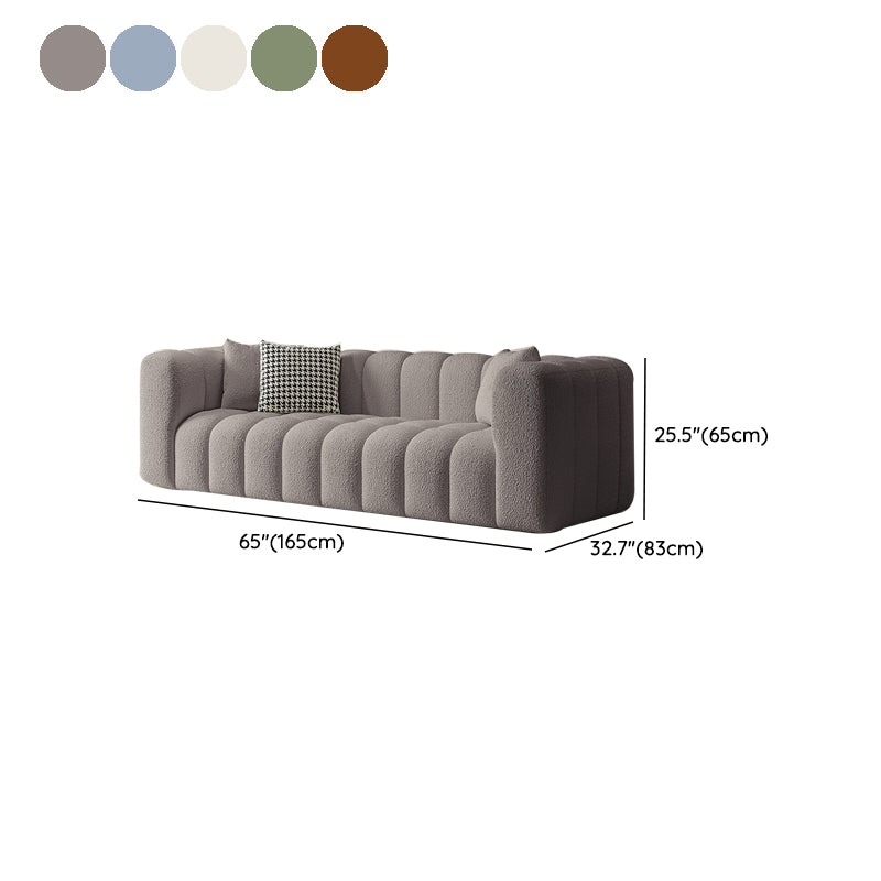 Square Arm Sofa Scratch Resistant Living Room Seating with Pillows