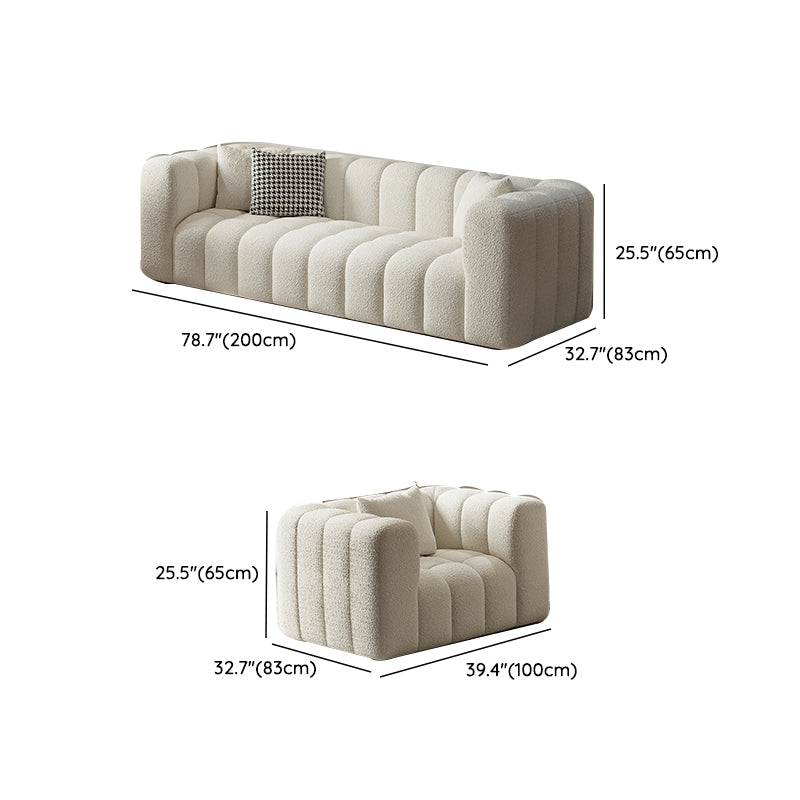 Square Arm Sofa Scratch Resistant Living Room Seating with Pillows