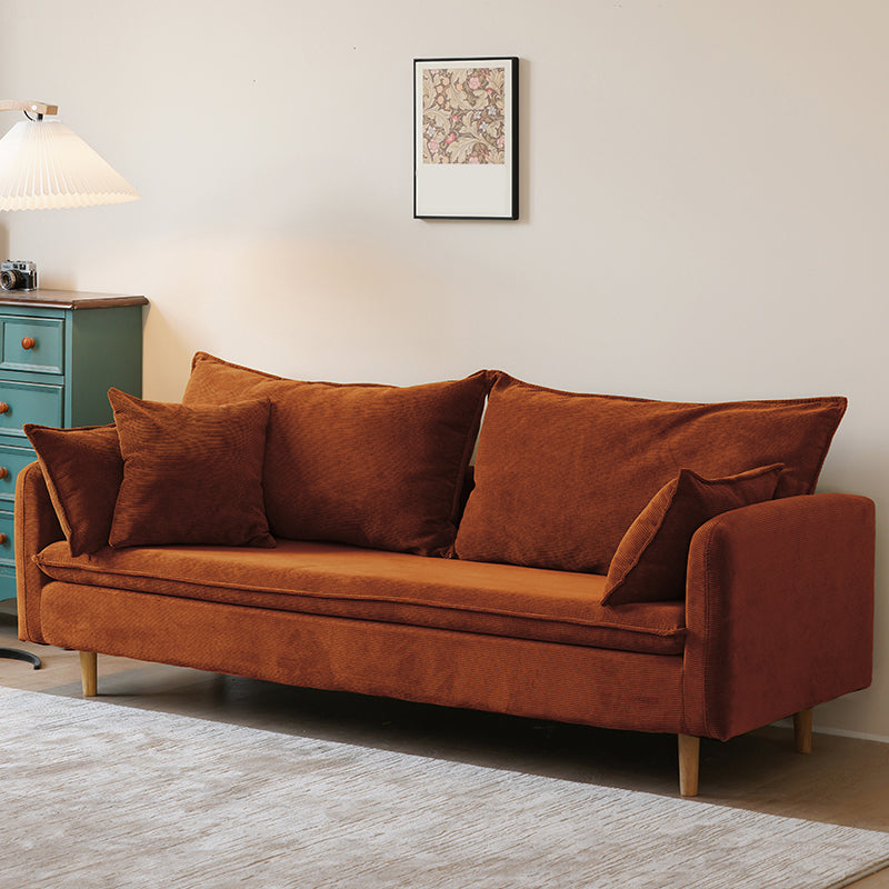 Sewn Pillow Back Sofa Scratch Resistant Living Room Seating with Arm