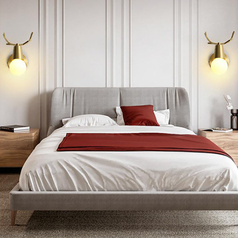 Contemporary Single Golden Wall Mounted Sconce Unique Metal Wall Light