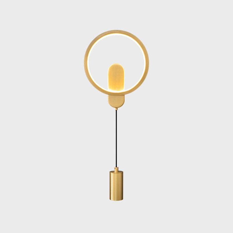 Contemporary 2-Light Wall Mounted Sconce Metal LED Wall Light in Black / Gold Finish