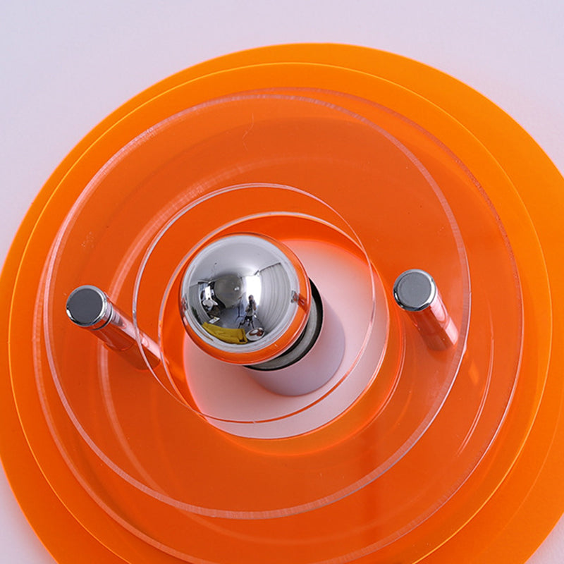 Round Multi Color Wall Mounted Fixture Acrylic & Iron 1 - Light Modern Wall Sconce