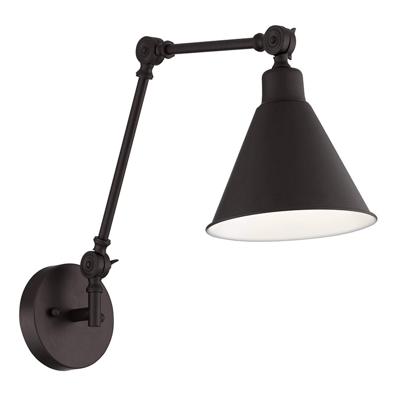 Black Modern Wall Sconce Cone Shape Wall Light with Metal Shade for Bedroom