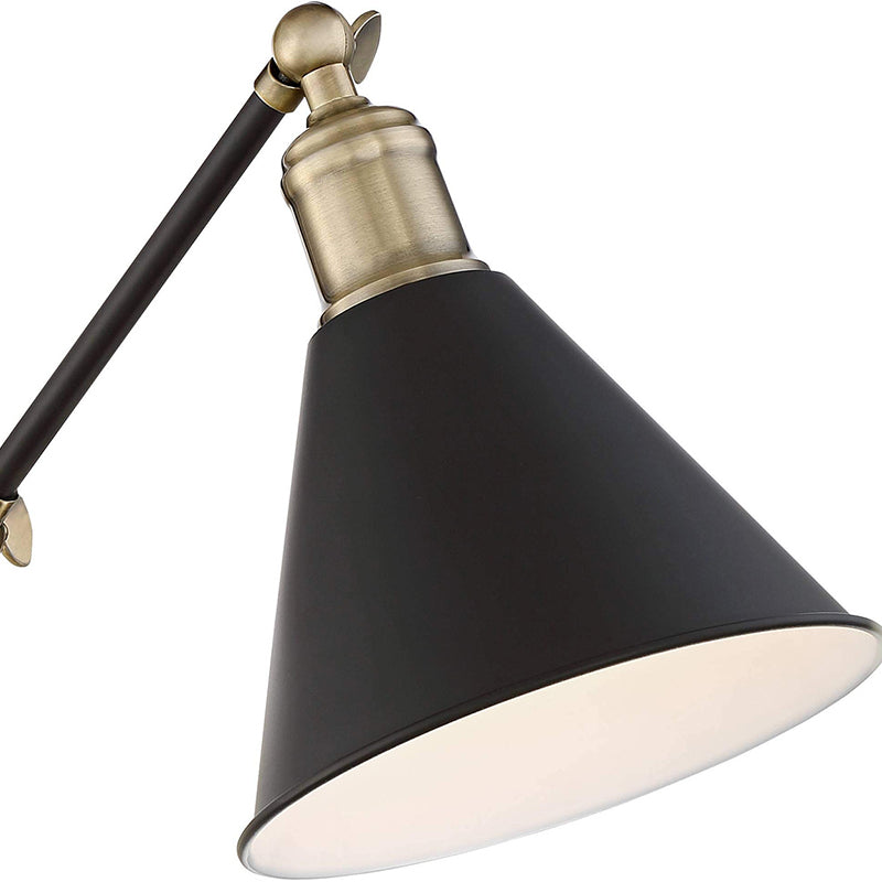 Black Modern Wall Sconce Cone Shape Wall Light with Metal Shade for Bedroom