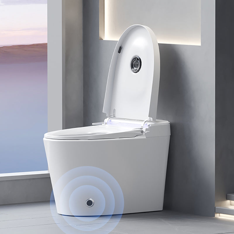 White Smart Toilet Elongated Bidet Seat with Unlimited Warm Water