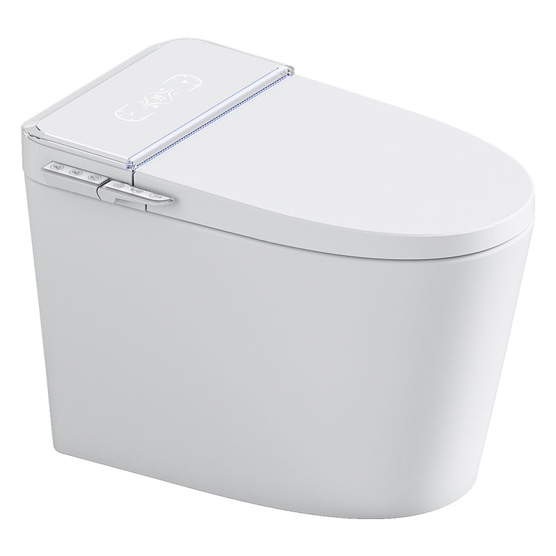 White Smart Toilet Elongated Bidet Seat with Unlimited Warm Water