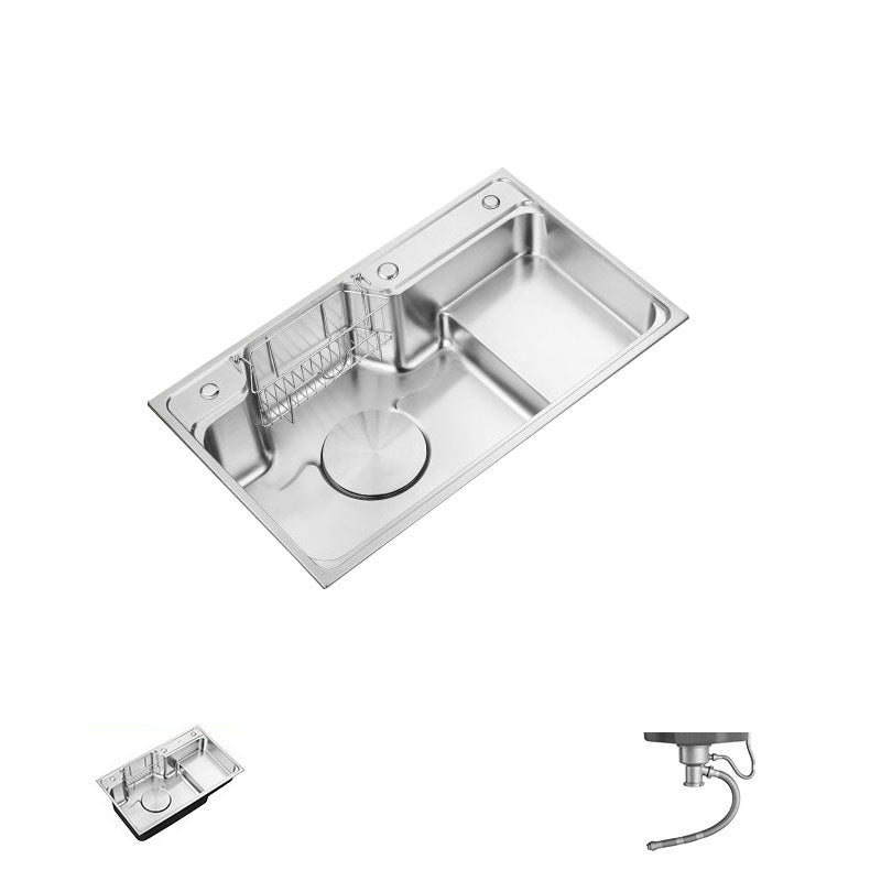 Rectangle Stainless Steel Kitchen Sink Double Basin Sink with Drain Assembly
