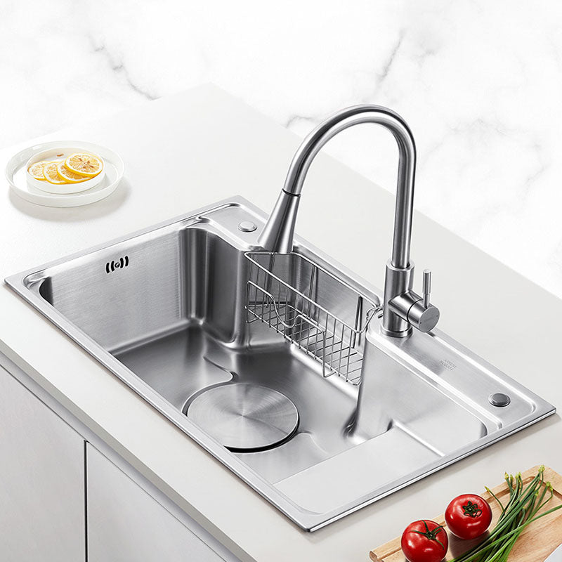 Rectangle Stainless Steel Kitchen Sink Double Basin Sink with Drain Assembly