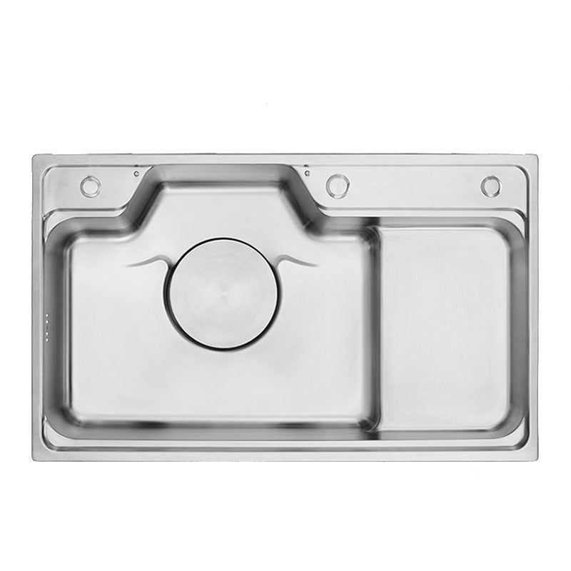 Rectangle Stainless Steel Kitchen Sink Double Basin Sink with Drain Assembly