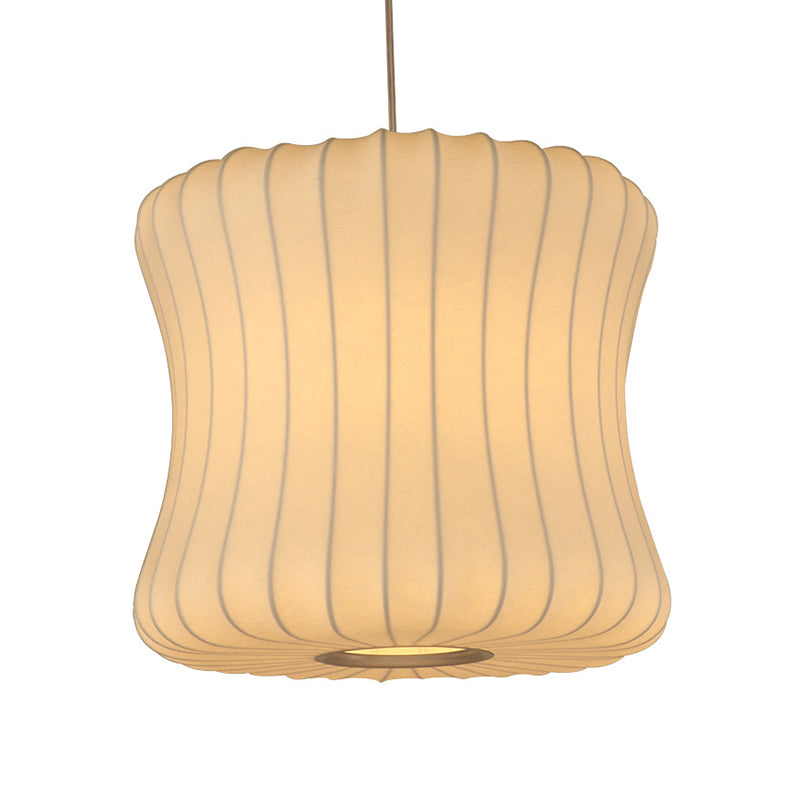 Luce a sospensione in tessuto curvy moderno 1 testa a sospensione del soffitto bianco a testa, largo 14,5 "/18,5"