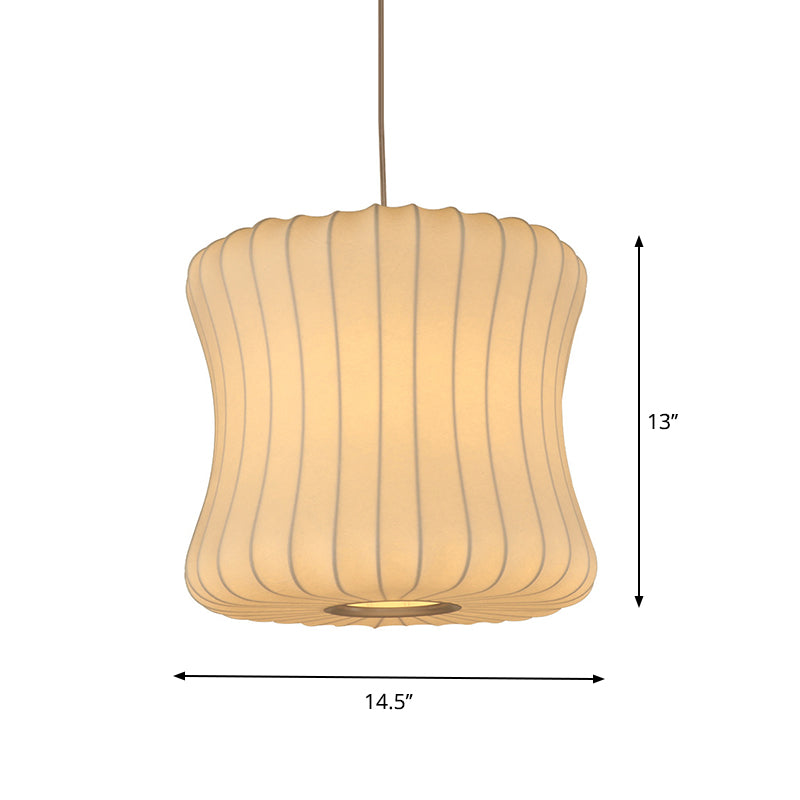 Luce a sospensione in tessuto curvy moderno 1 testa a sospensione del soffitto bianco a testa, largo 14,5 "/18,5"
