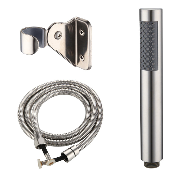 Cylindrical Hand Shower with Self-Cleaning Stainless Steel Wall-Mount Showerhead