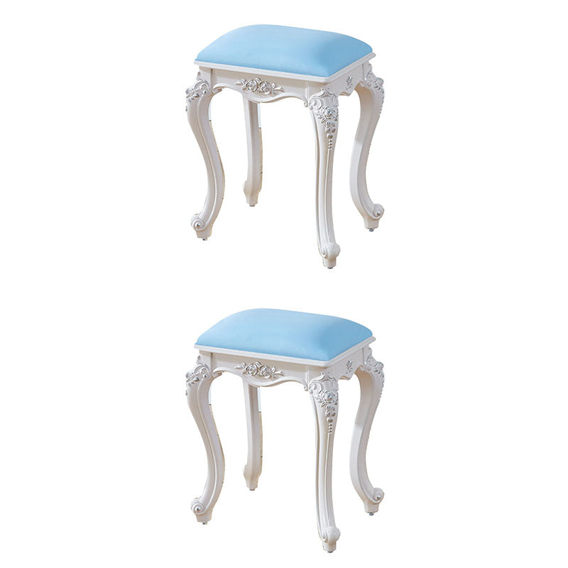 Glam Pouf Ottoman Faux Leather Solid Color Water Resistant Carving Rectangle Pouf