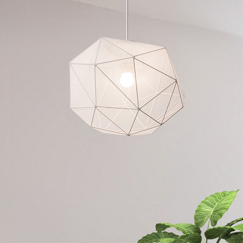 Tessuto a sospensione sospeso per camera da letto geometrica singola illuminazione sospesa moderna in nero/bianco