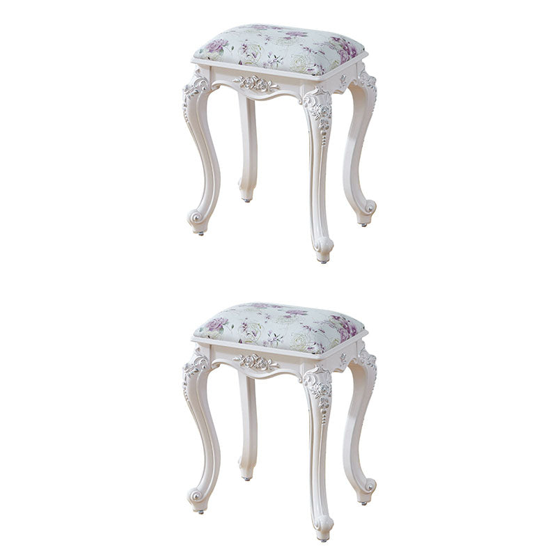 Glam Pouf Ottoman Faux Leather Solid Color Water Resistant Carving Rectangle Pouf