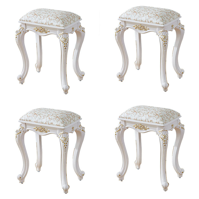 Glam Pouf Ottoman Faux Leather Solid Color Water Resistant Carving Rectangle Pouf