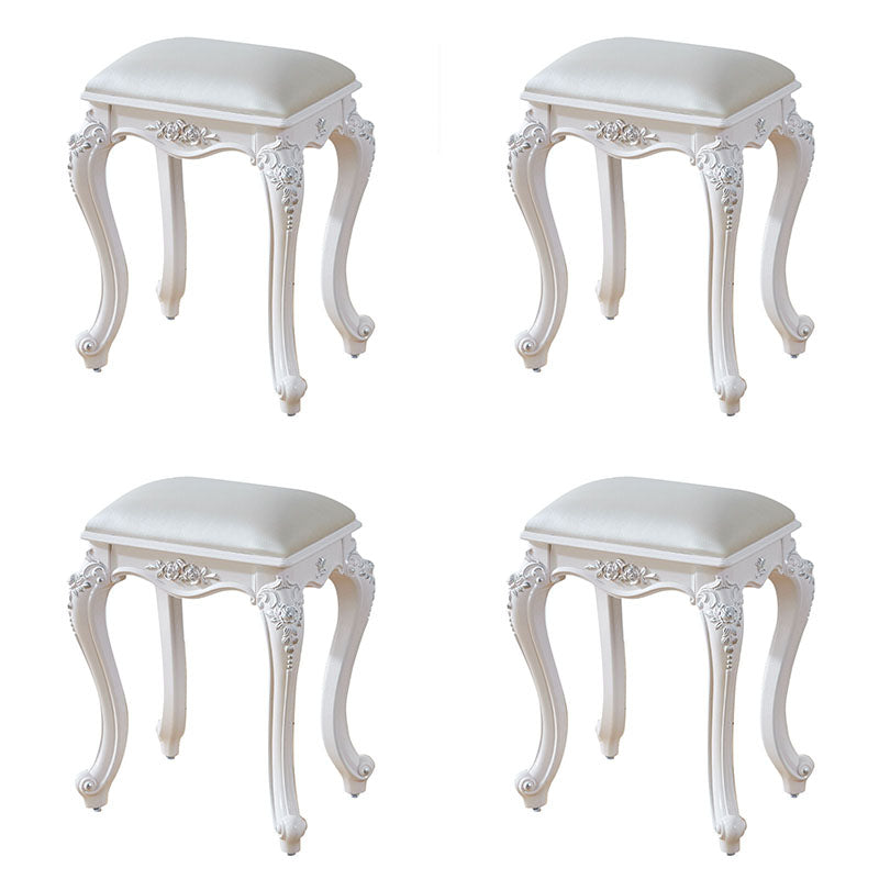 Glam Pouf Ottoman Faux Leather Solid Color Water Resistant Carving Rectangle Pouf