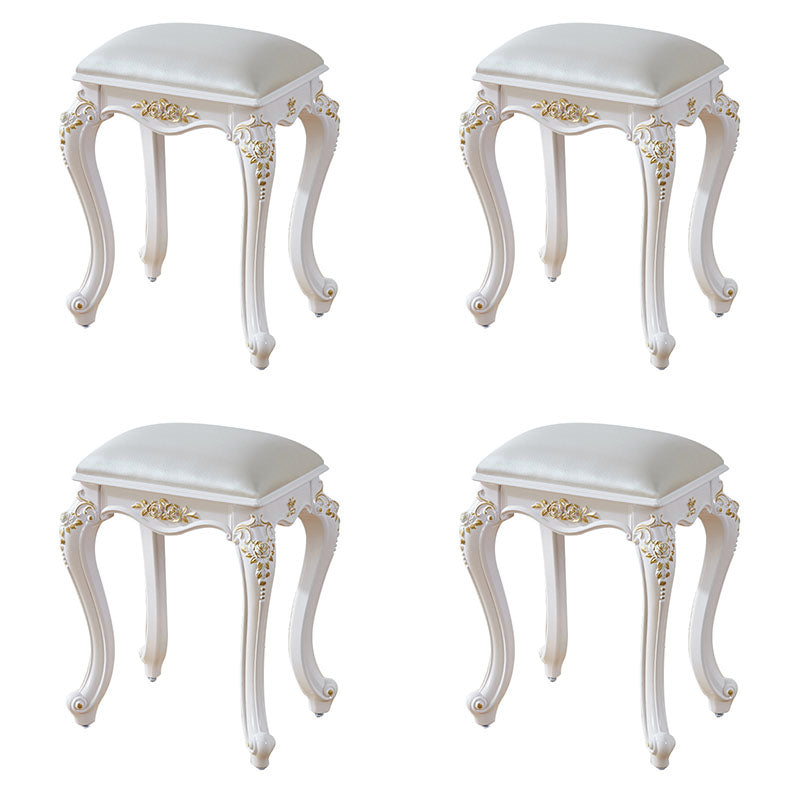 Glam Pouf Ottoman Faux Leather Solid Color Water Resistant Carving Rectangle Pouf