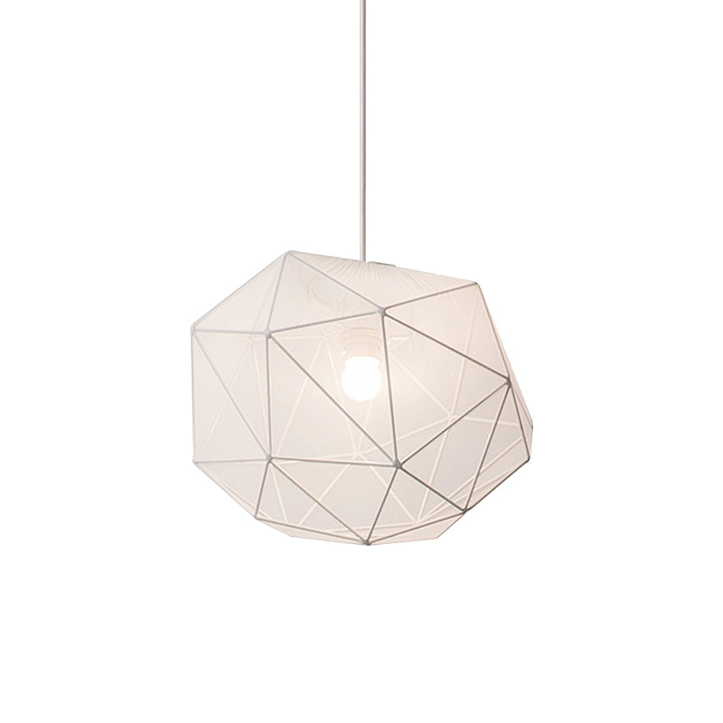 Tessuto a sospensione sospeso per camera da letto geometrica singola illuminazione sospesa moderna in nero/bianco