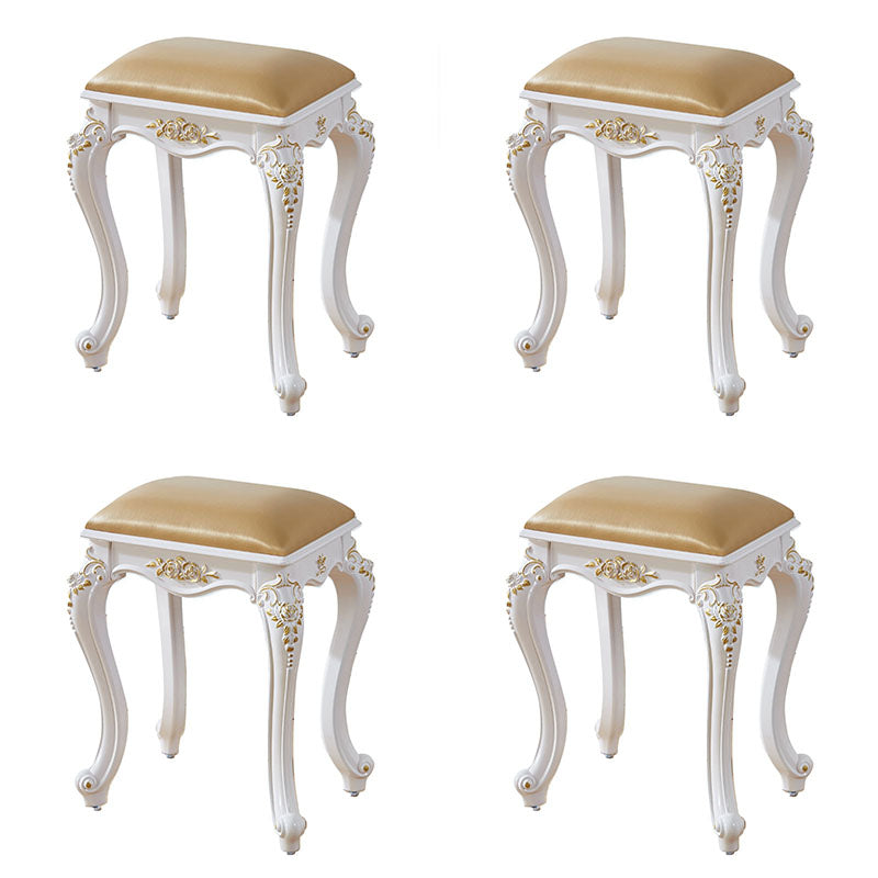 Glam Pouf Ottoman Faux Leather Solid Color Water Resistant Carving Rectangle Pouf