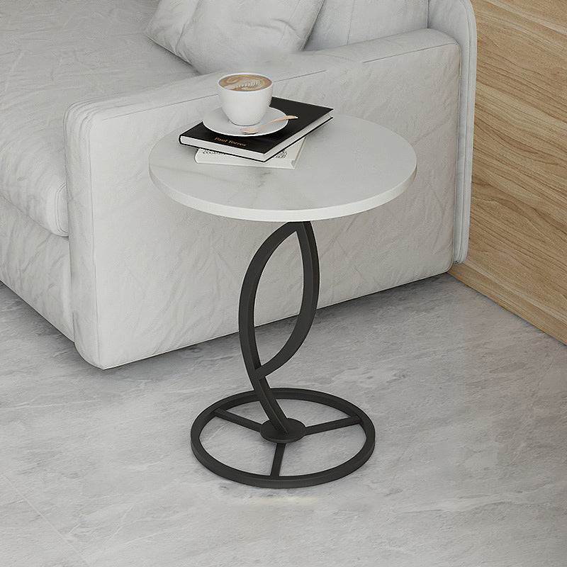 Minimalism Slate and Metal Single Coffee Table Frame Round Glam Coffee Table