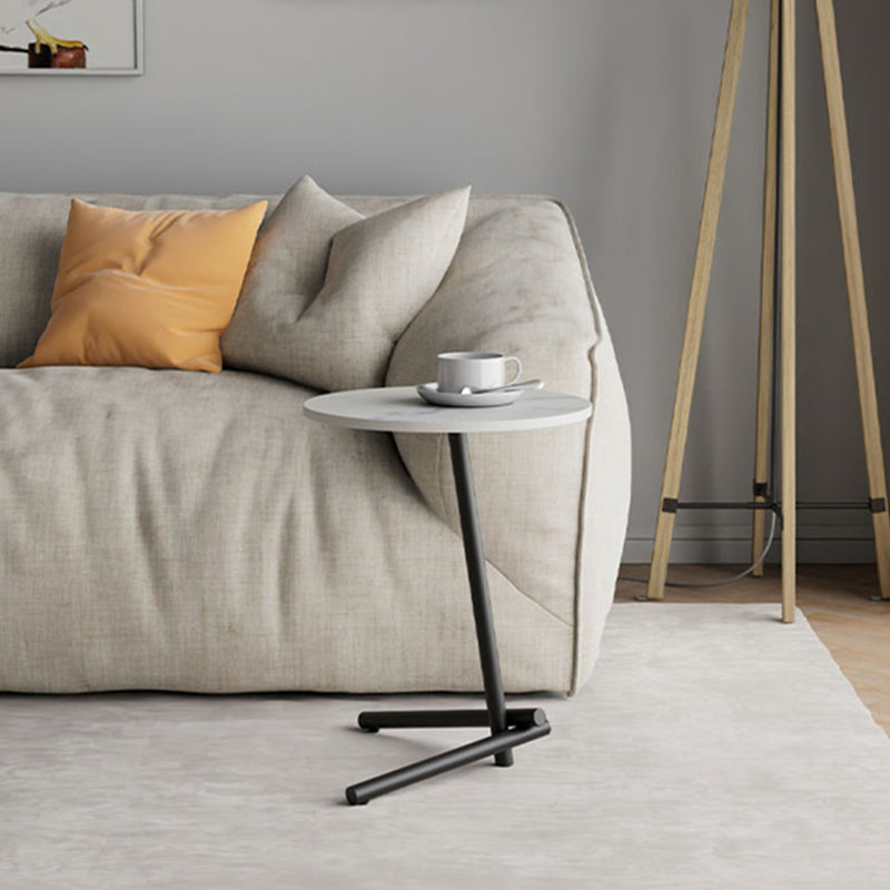 Minimalism Slate and Metal Single Coffee Table Frame Round Glam Coffee Table